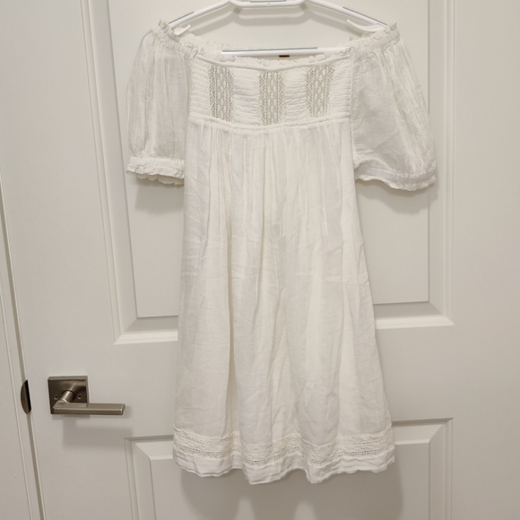 NWOT Free People La Mer off-shoulder white puffy peasant dress - Picture 7 of 8